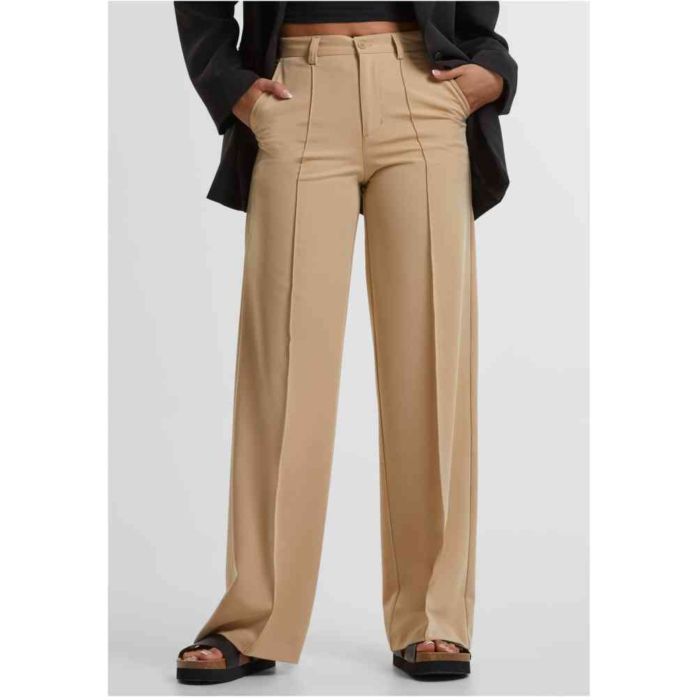 Urban Classics - Pleated Wijde broek - Taille, 31 inch - Beige